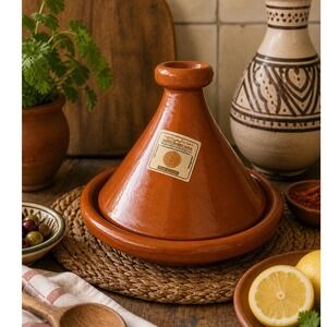 Moroccan Tagine Pot OUBIHI AICHA Terracotta Handmade Authentic